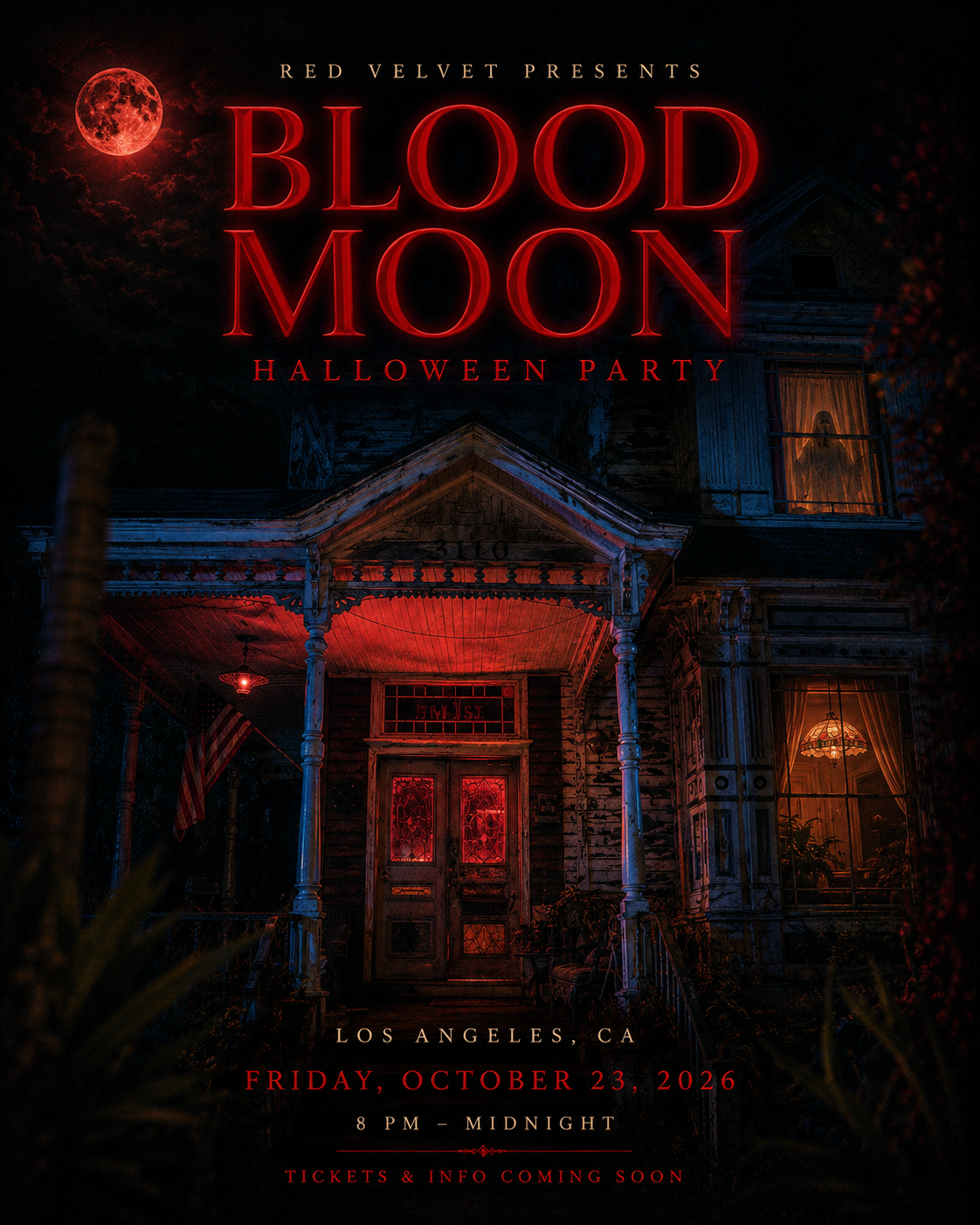 Halloween haunted house vendor event flyer